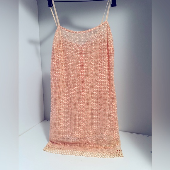 Lolita Jaca Light Pink Crochet Mini Dress SMALL - Picture 1 of 4